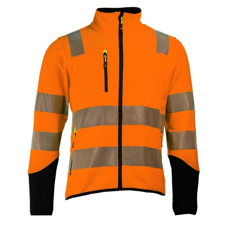 Tor Jakke Strikket Fleece Kl. 3 - Fluoriserende orange/sort