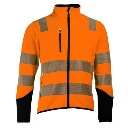 Tor Jakke Strikket Fleece Kl. 3 - Fluoriserende orange/sort