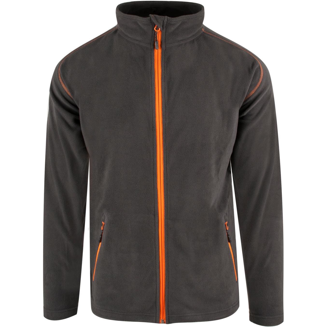 YOU Gausta Microfleecejakke 7261 Karbon/Orange - størrelse S