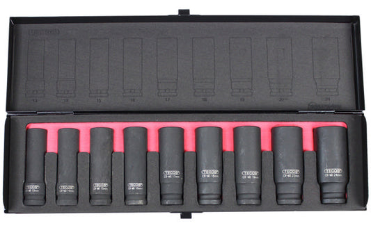 Tecos Krafttoppsett 1/2" x 78 mm 9 deler