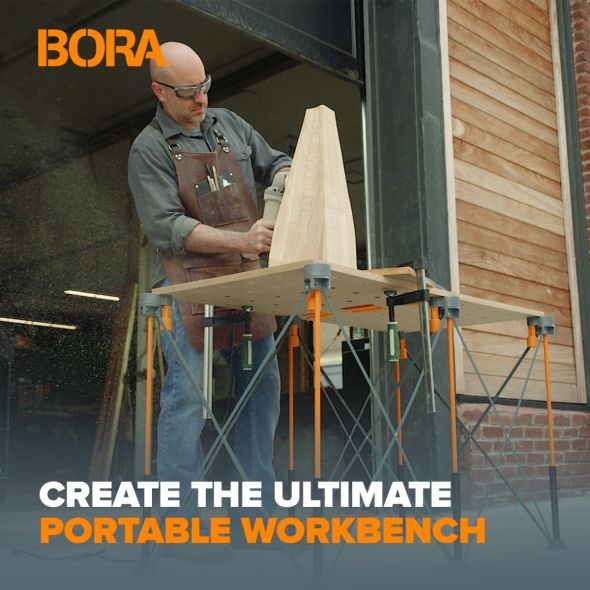 BORA Centipede Bordplate – Par – 20 mm hull for benstøtter (dog holes) Bordplate