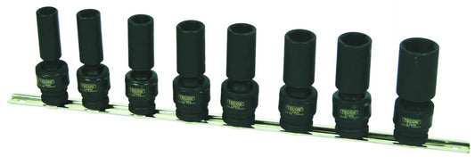 Tecos Krafttoppsett 1/2" med kuleledd 8 deler