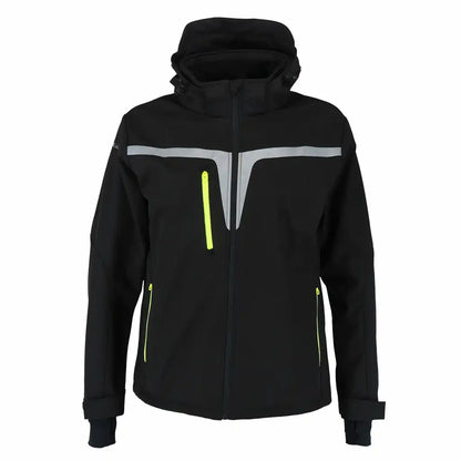   "Wrks Grimen jakke i fargen Black Beauty, en lett og allsidig softshell-jakke med vannavvisende egenskaper, avtagbar hette, lun fleece i kragen, og praktiske lommer, perfekt for hverdagsbruk og utendørsaktiviteter."